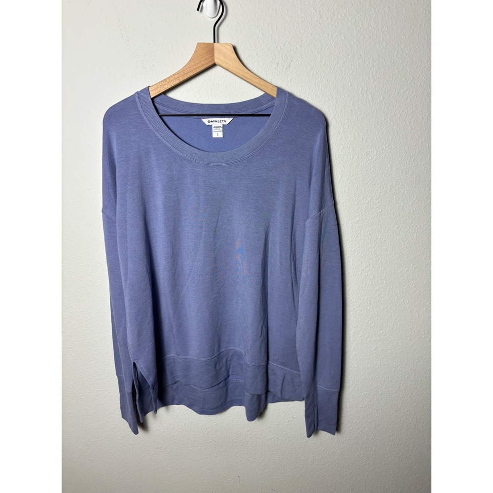 Athleta Coaster Luxe Sweatshirt Periwinkle Blue Pullover L 870422-89